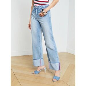 L’Agence Miley Cuffed Wide Leg Jeans Emerson Wash 27